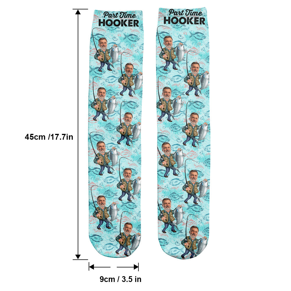 Part Time Hooker - Personalized Fishing Socks