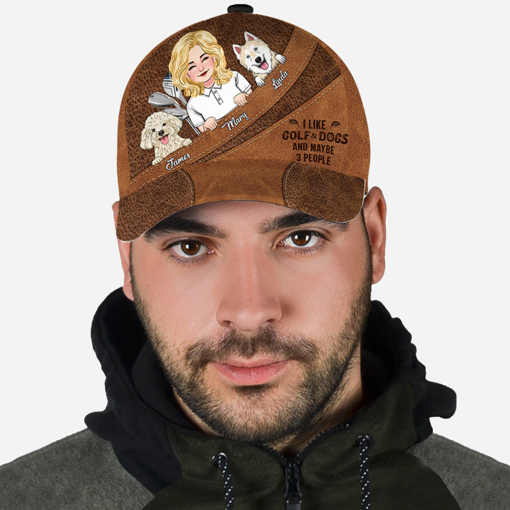 I Like Golf And Dogs And Maybe 3 People - Personalized Golf Classic Cap