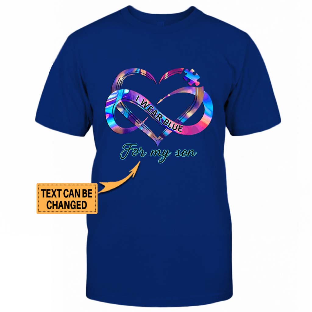 I Wear Blue - Autism Awareness Personalized T-shirt And Hoodie