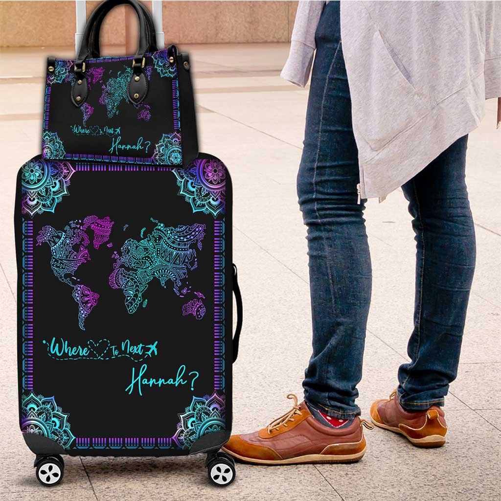 Where To Next - Personalized Travelling Leather Handbag & Luggage Cover