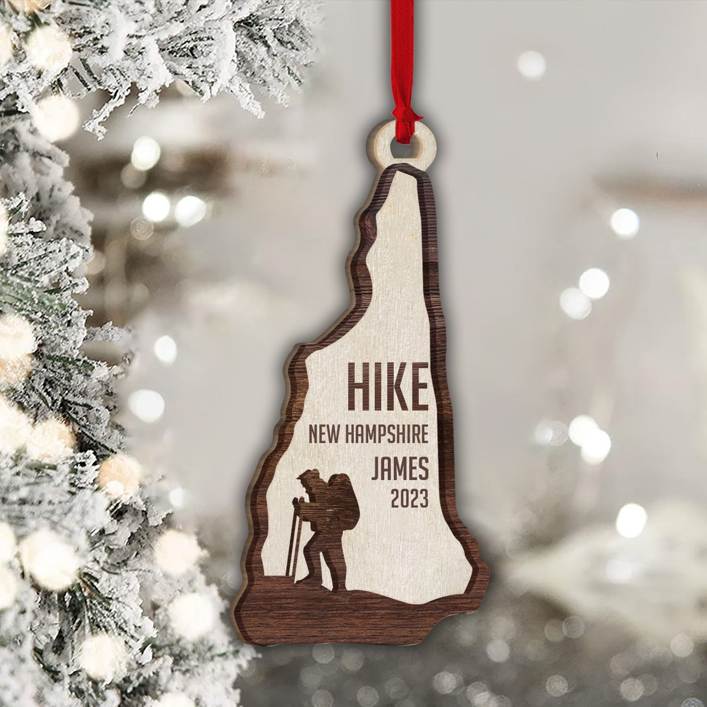 Hiking Team - Personalized Hiking 2 Layered Piece Ornament
