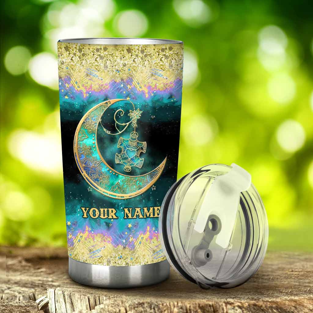 I Love Someone With Autism To The Moon And Back - Personalized Autism Awareness Tumbler