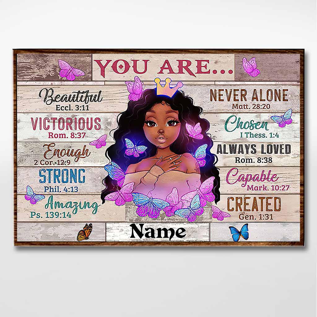 You Are Beautiful - Personalized African American Poster 112021