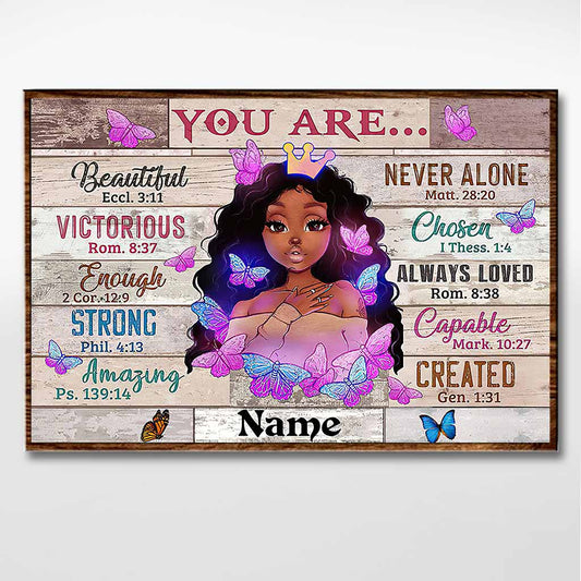 You Are Beautiful - Personalized African American Poster 112021