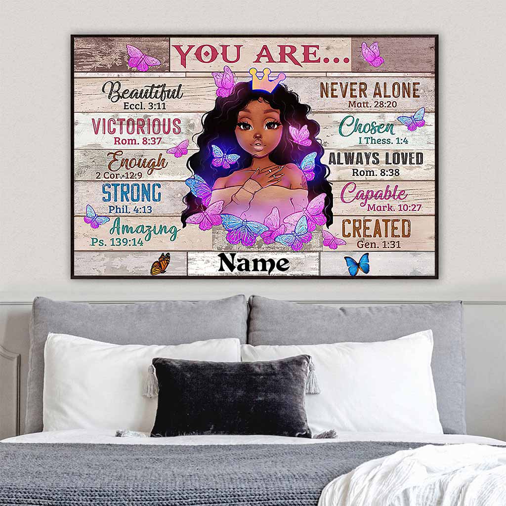 You Are Beautiful - Personalized African American Poster 112021