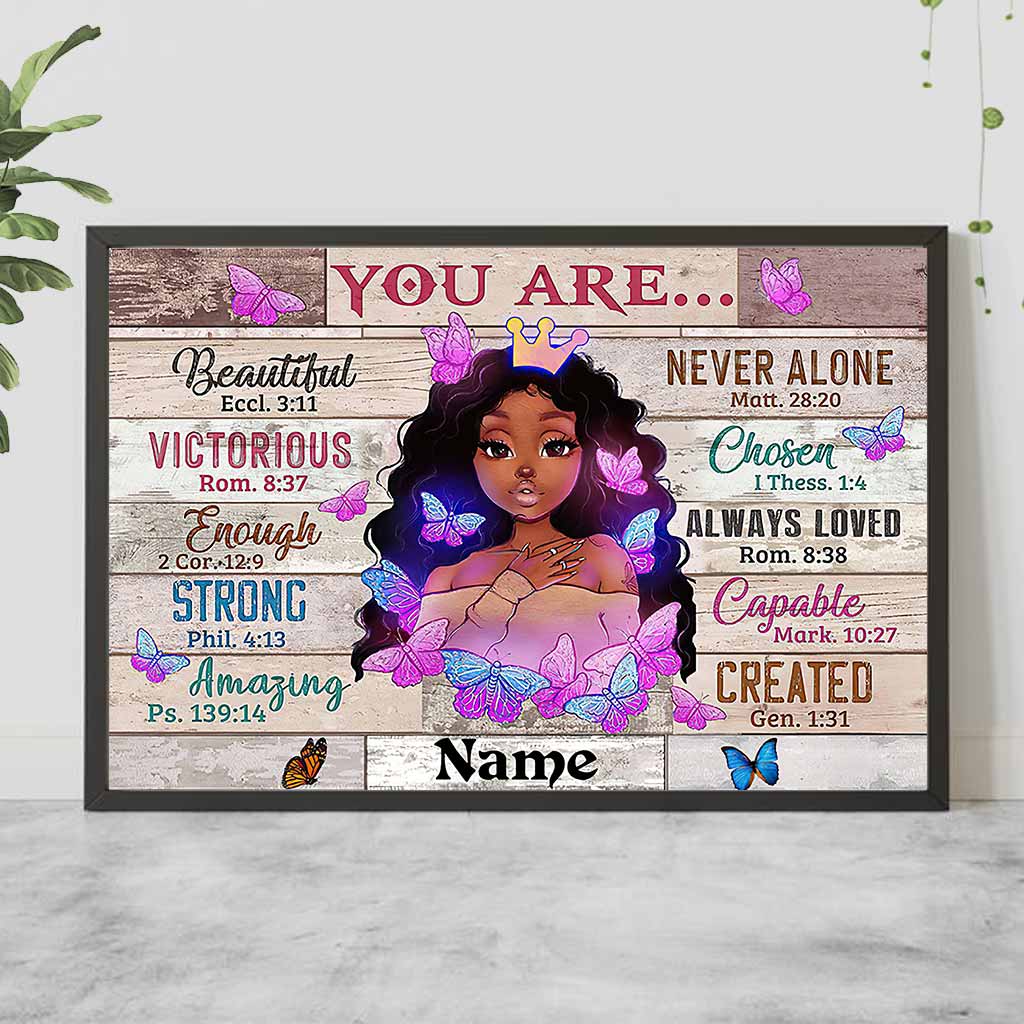 You Are Beautiful - Personalized African American Poster 112021