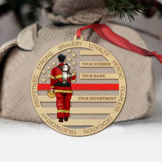 Firefighter - Personalized Christmas Firefighter Transparent Ornament