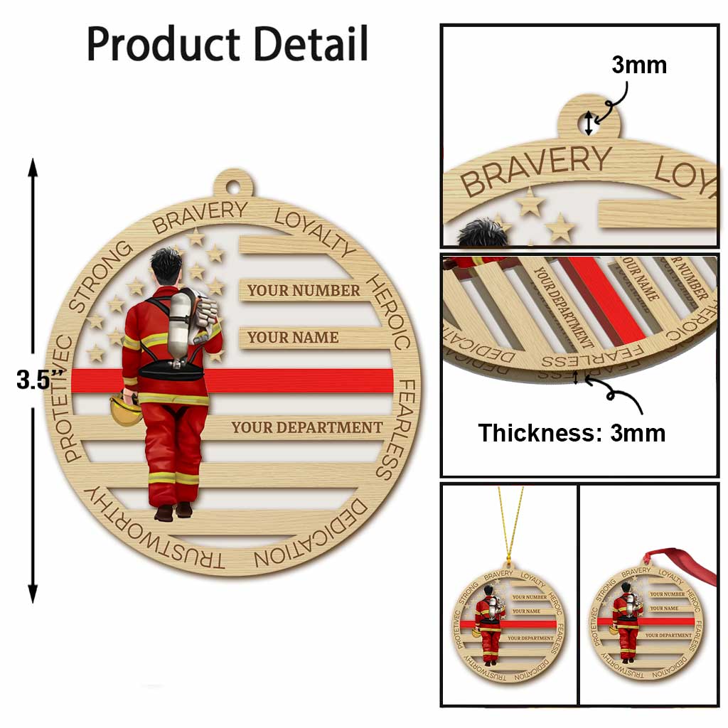 Firefighter - Personalized Christmas Firefighter Transparent Ornament