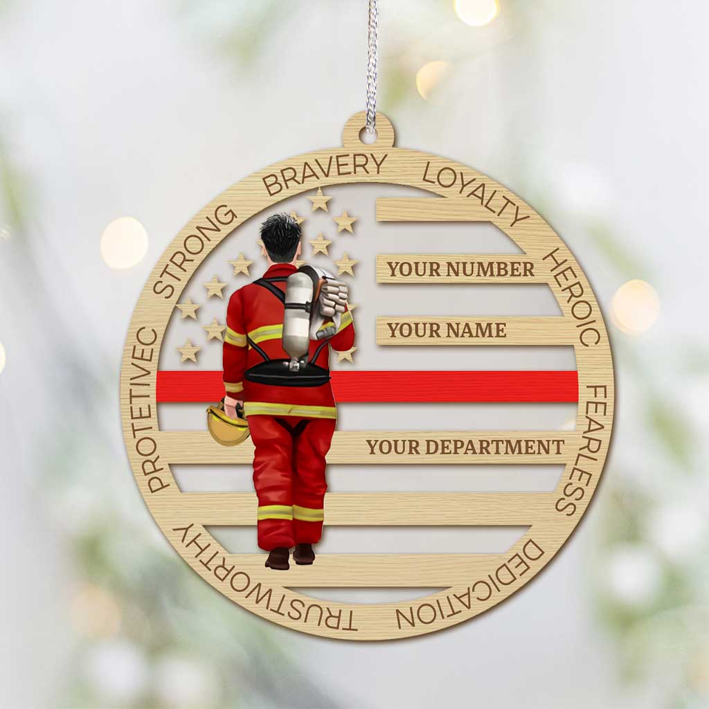 Firefighter - Personalized Christmas Firefighter Transparent Ornament