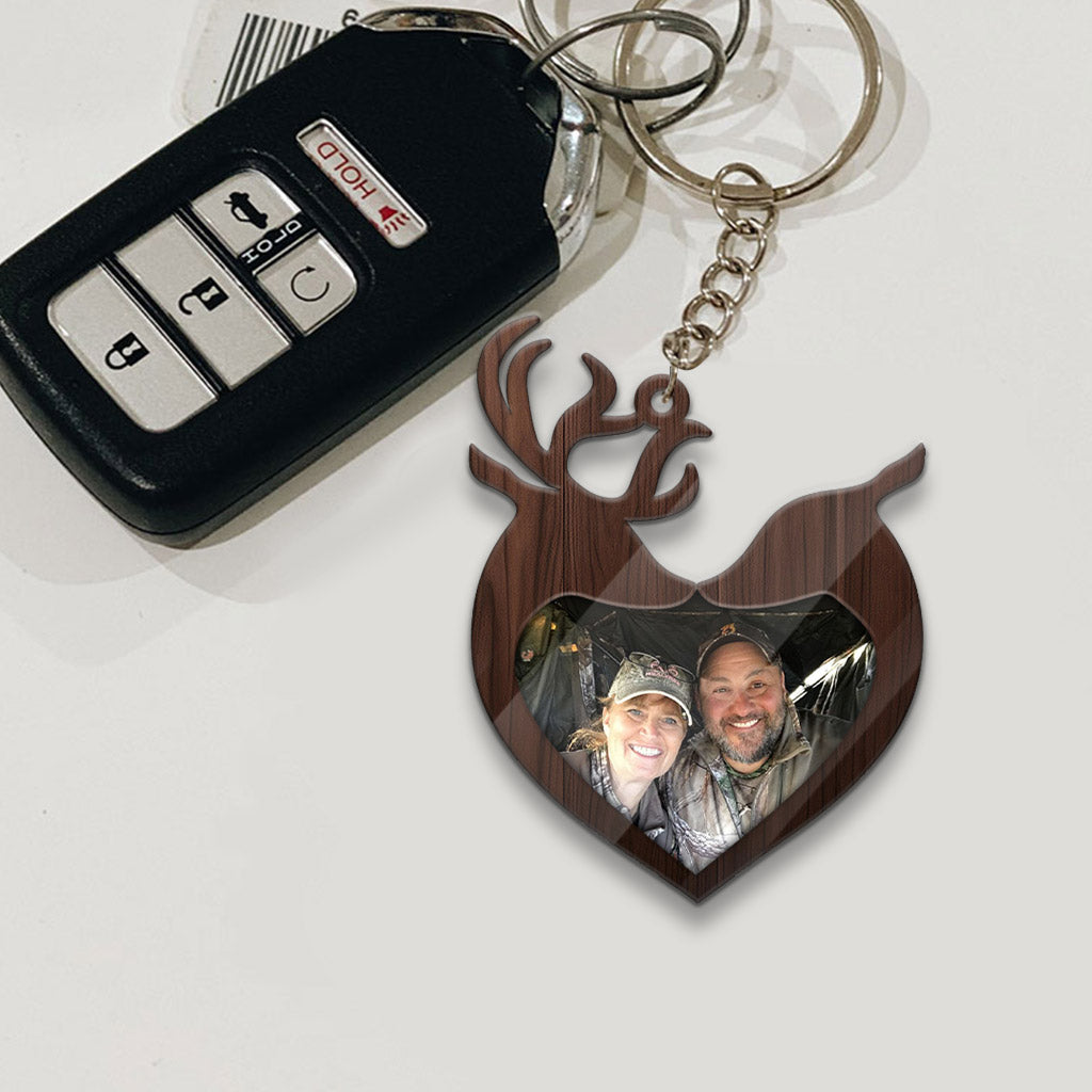 Enjoy The Hunt But Find Your Way Back To Me - Hunting gift for girlfriend, boyfriend, husband, wife - Personalized Keychain