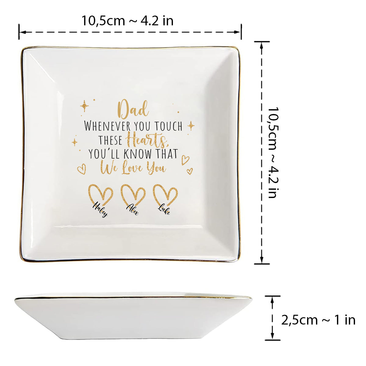 Whenever You Touch - Gift for mom, grandma, dad, grandpa - Personalized Jewelry Dish