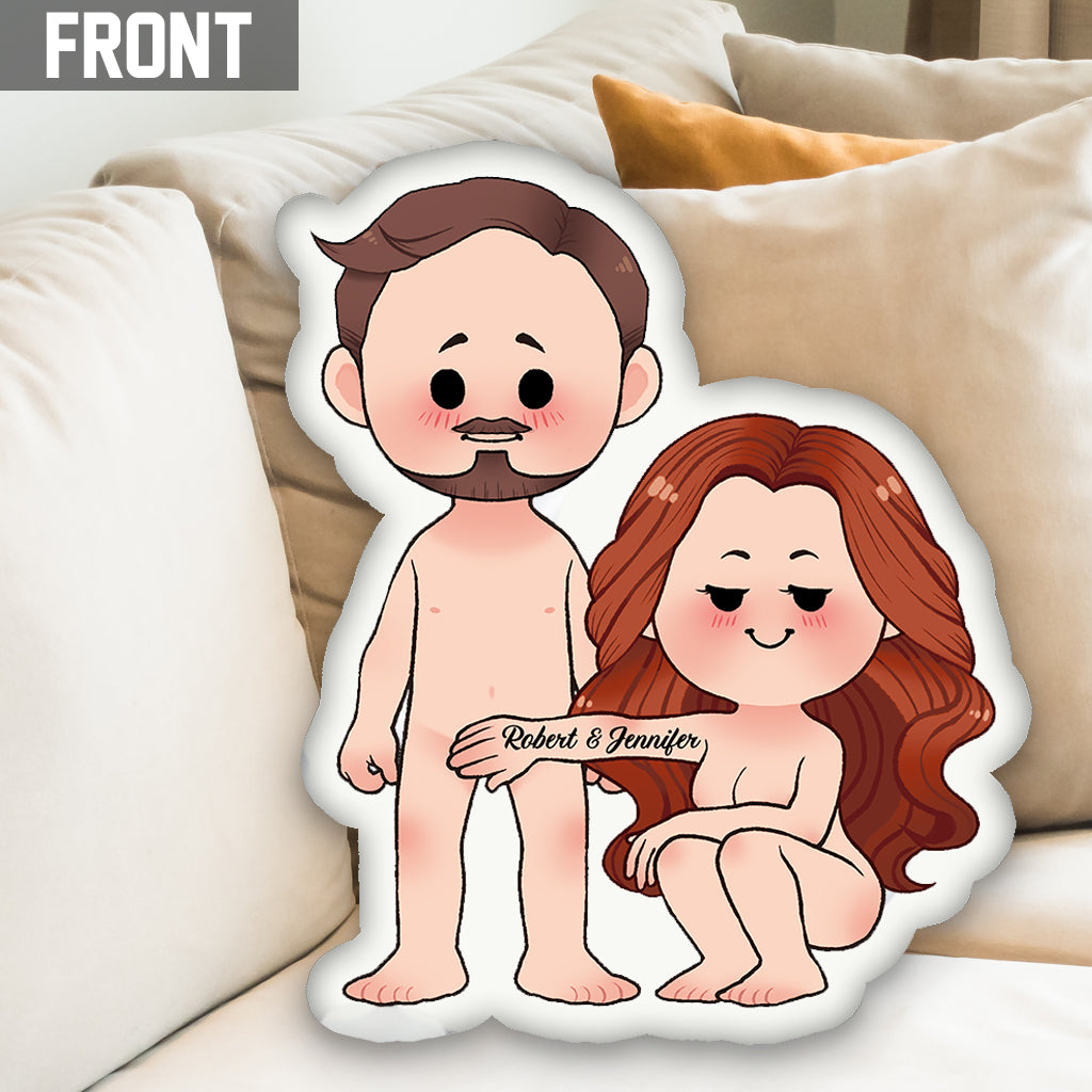 Love You To The Moon And Back - Personalized Couple Shaped pillow