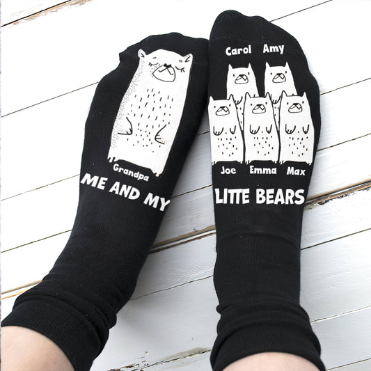 Me And My Little Bears - Gift for dad, grandma, grandpa, mom, uncle, aunt - Personalized Socks