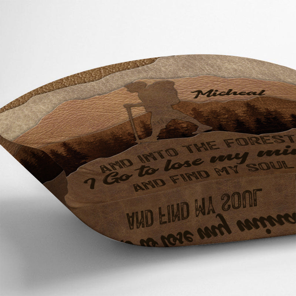 And Into The Forest I Go - Personalized Hiking Throw Pillow