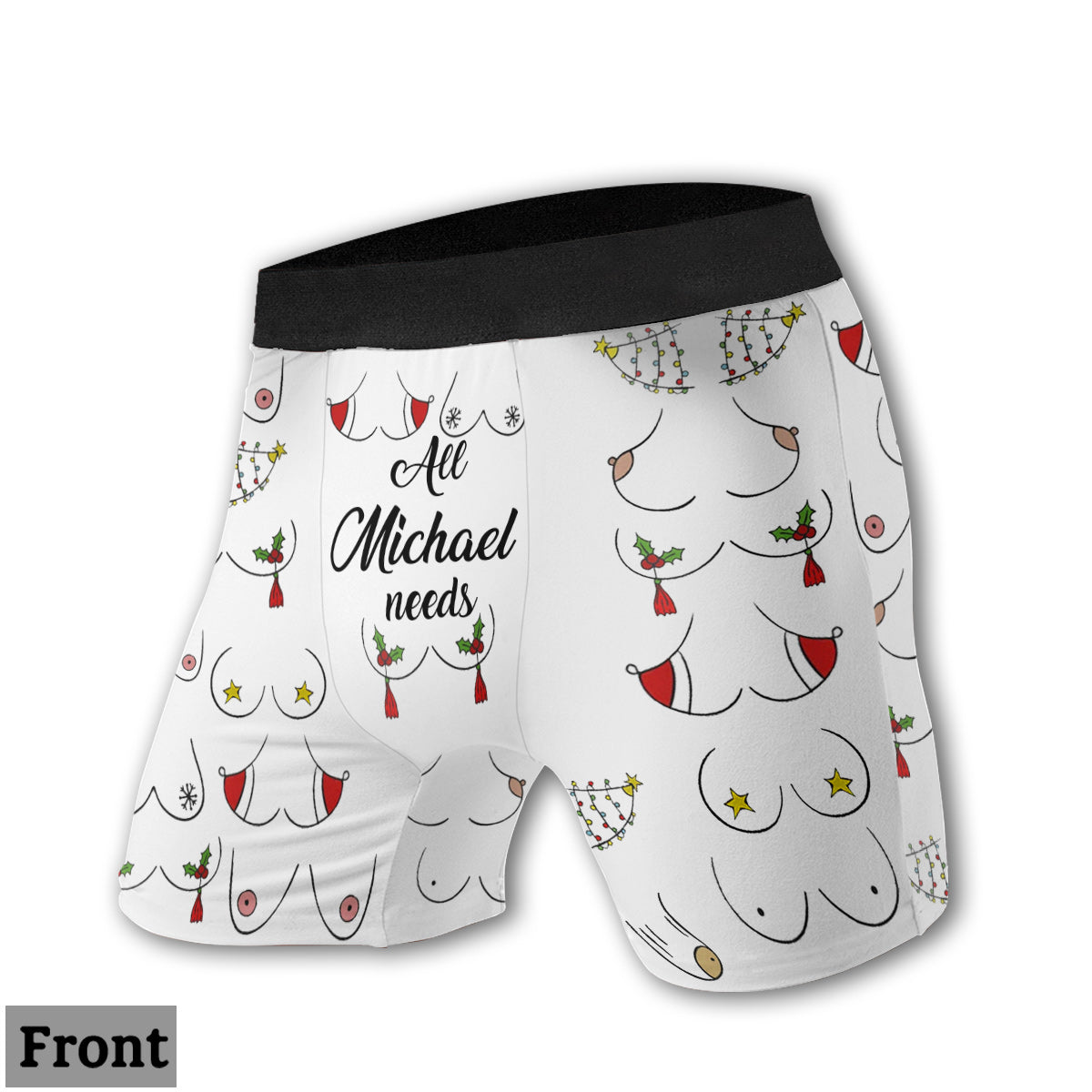 All I Want For Christmas - Personalized Couple Women Briefs & Men Boxer Briefs