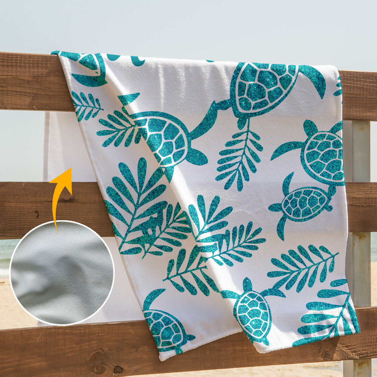 Turtle Lover - Personalized Sea Lover Beach Towel