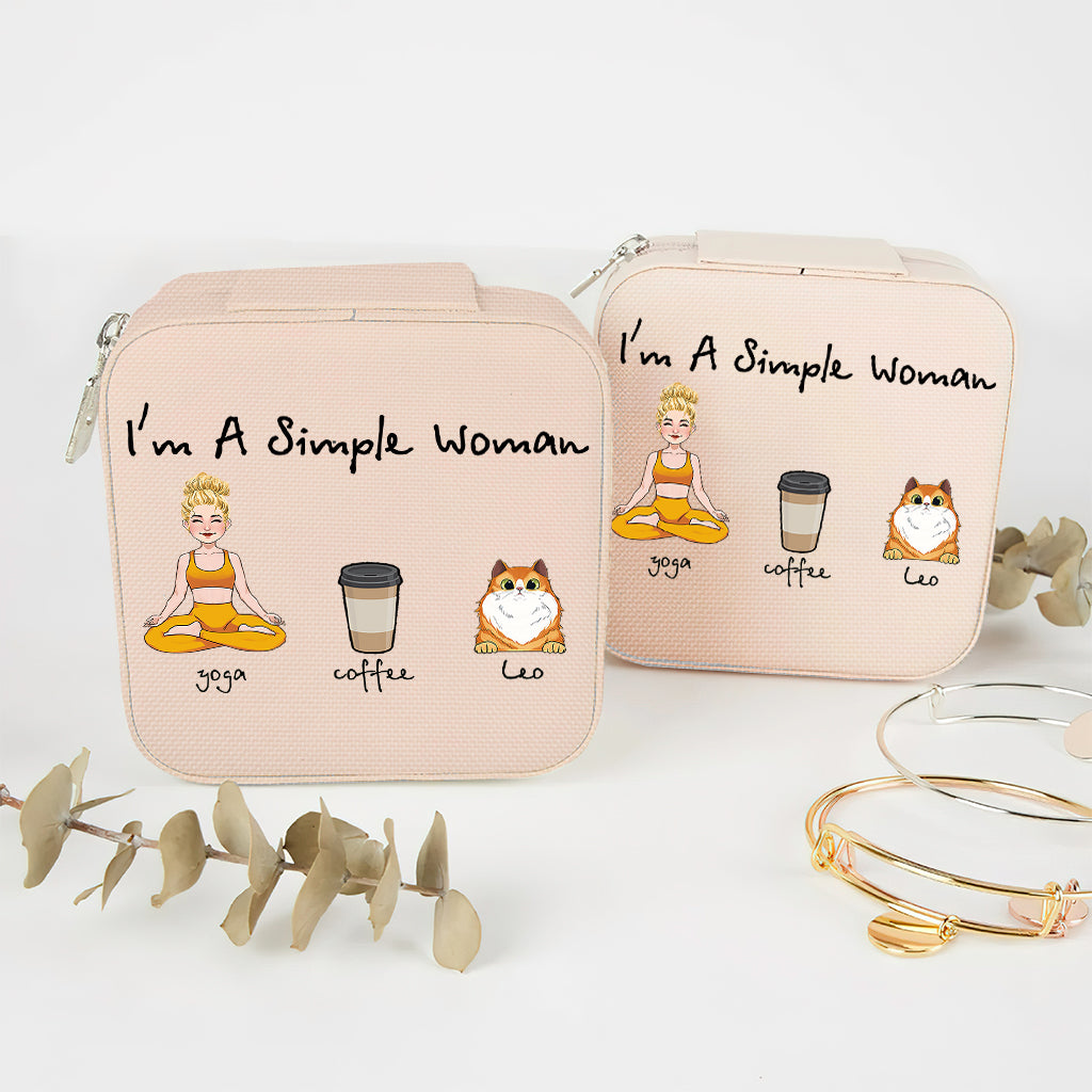 I'm A Simple Woman - Yoga gift for dog lover, cat lover, cat lover - Personalized Jewelry Box
