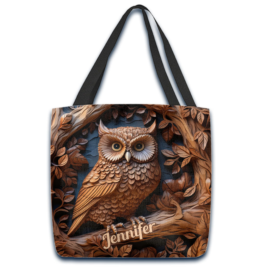 Just A Girl Who Loves Owls - Personalized Owl Tote Bag