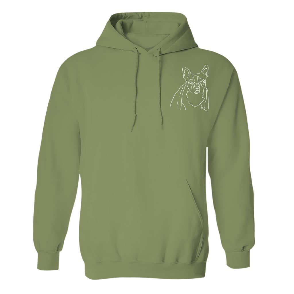 Custom Line Art - Personalized Dog Embroidered Hoodie