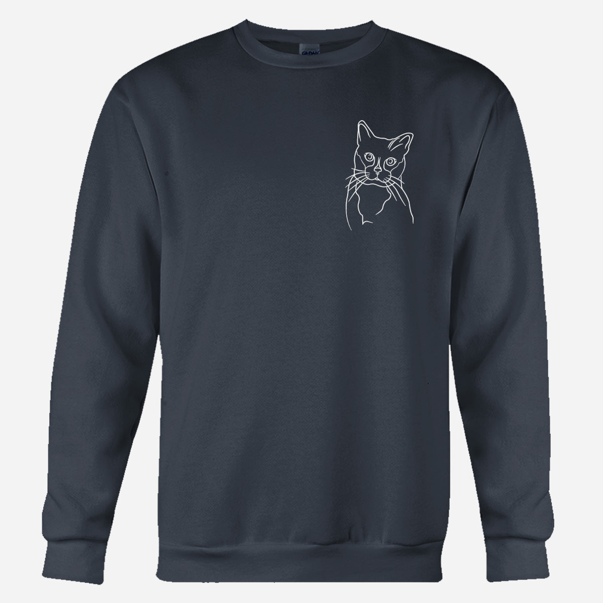 Custom Line Art - Personalized Cat Embroidered Sweater
