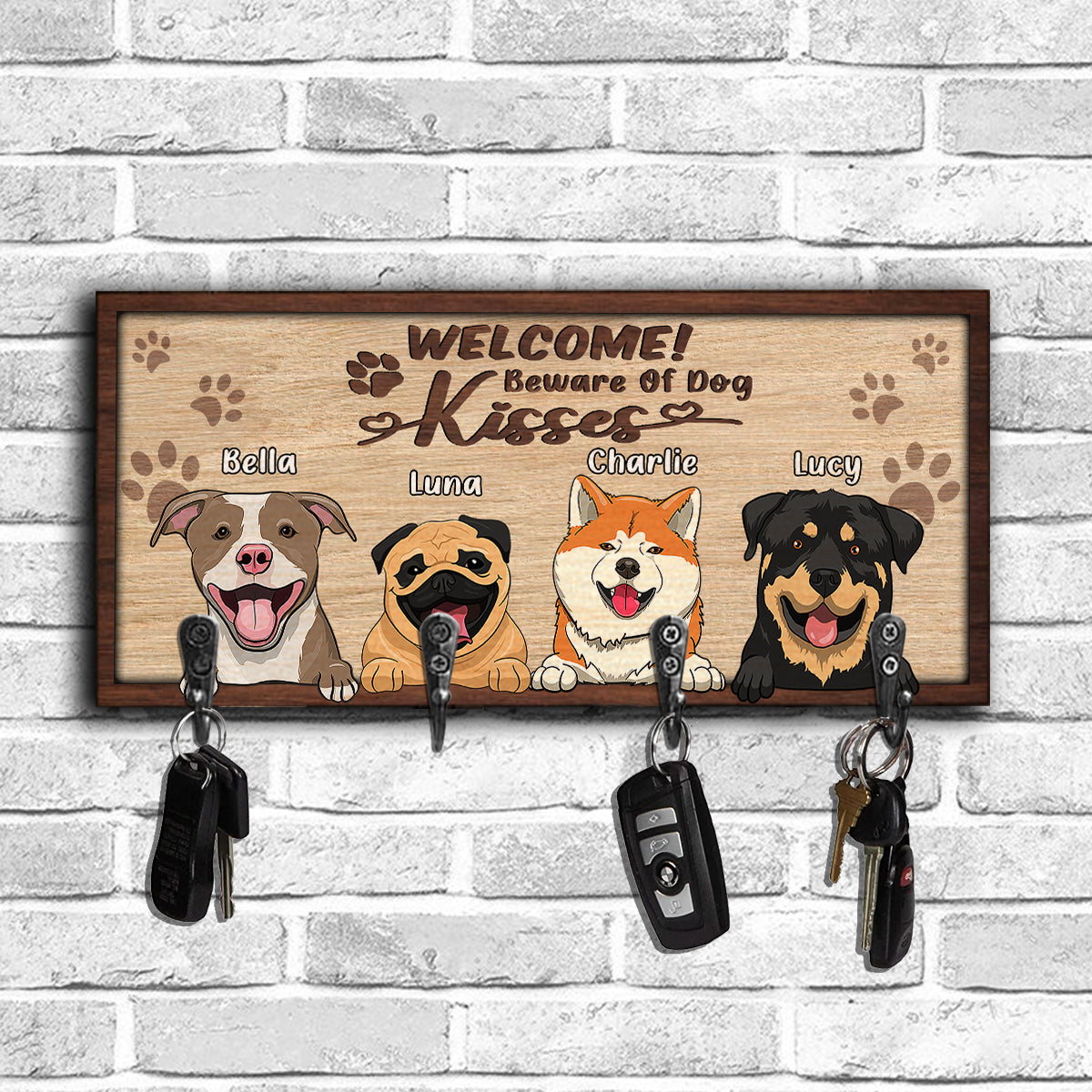 Let’s Go For A Walk - Personalized Dog Key Rack