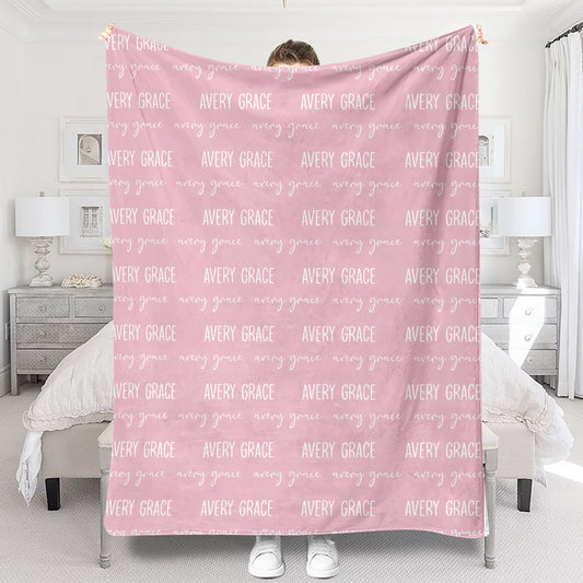 Custom Name Pattern - Personalized Newborn Blanket