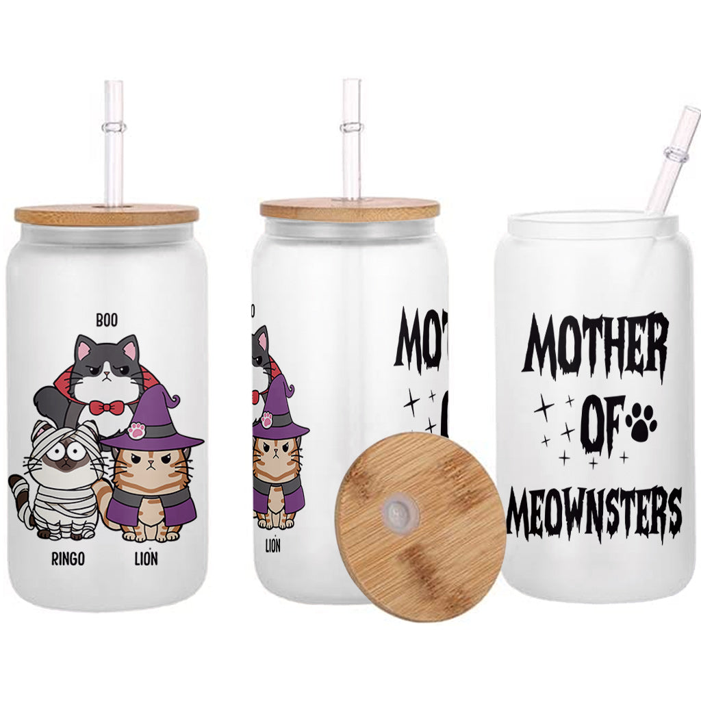 Mother Of Meownsters - Personalized Cat Can Glass