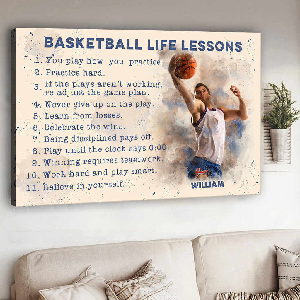 Basketball Life Lessons - Personalized Basketball Canvas And Poster