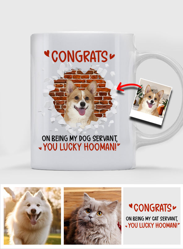 Lucky Hooman - Personalized Dog Mug