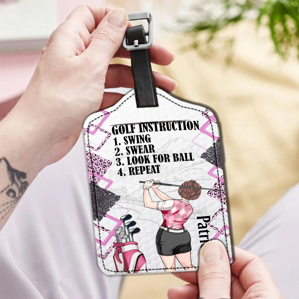Just a girl - Personalized Golf Leather Luggage Tag