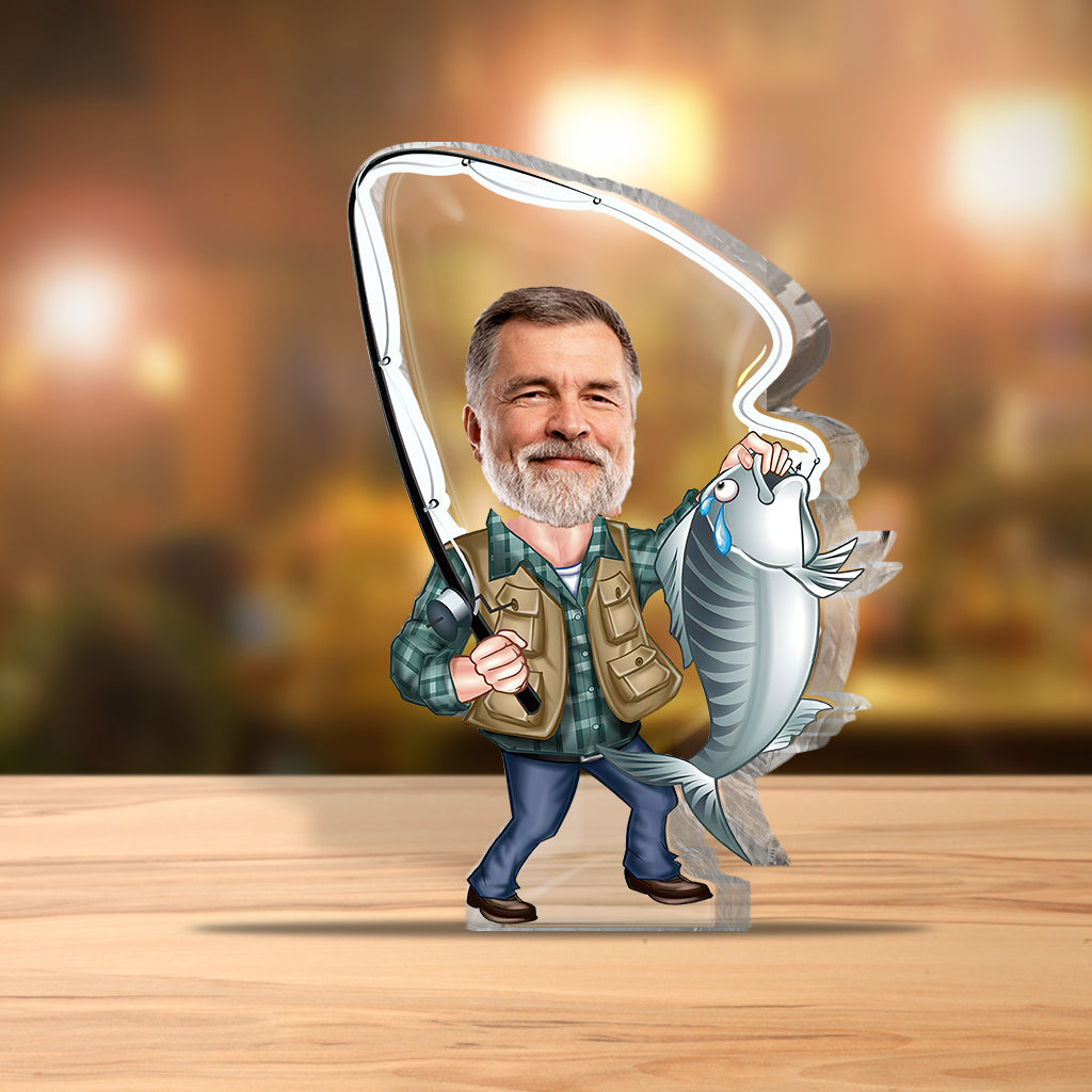 Love Fishing - Personalized Fishing Custom Shaped Acrylic Plaque