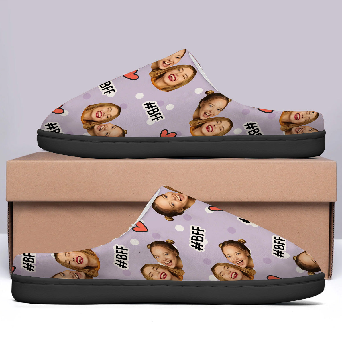 BFF Forever - Gift for friend - Personalized Slippers