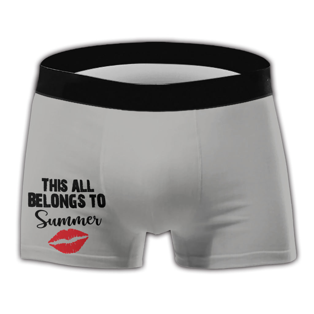 These Sweet Cheeks Belong To Me - Personalized Couple Men's Boxer Briefs