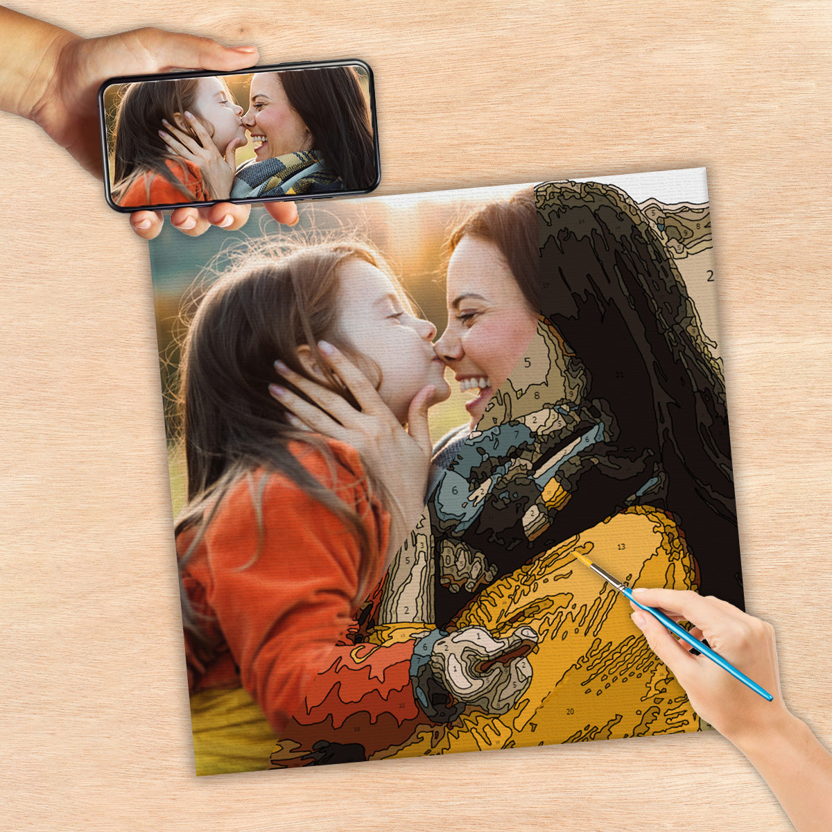 Custom Photo - Personalized Mother Paint By Numbers Kit