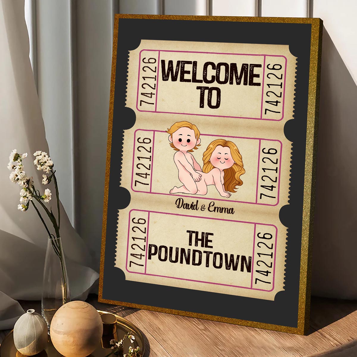 Welcome To The Poundtown Inappropriate Adult - Personalized Couple Canvas And Poster