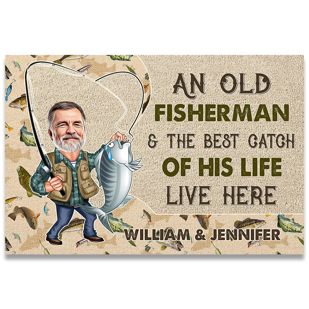 Photo Inserted Funny Fishing - Personalized Fishing Doormat