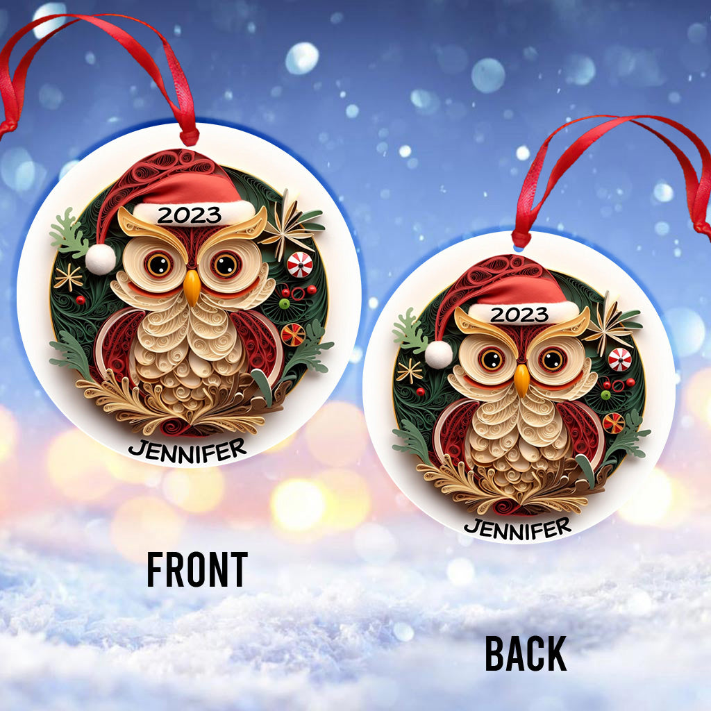 Beautiful Owl - Personalized Owl Ornament