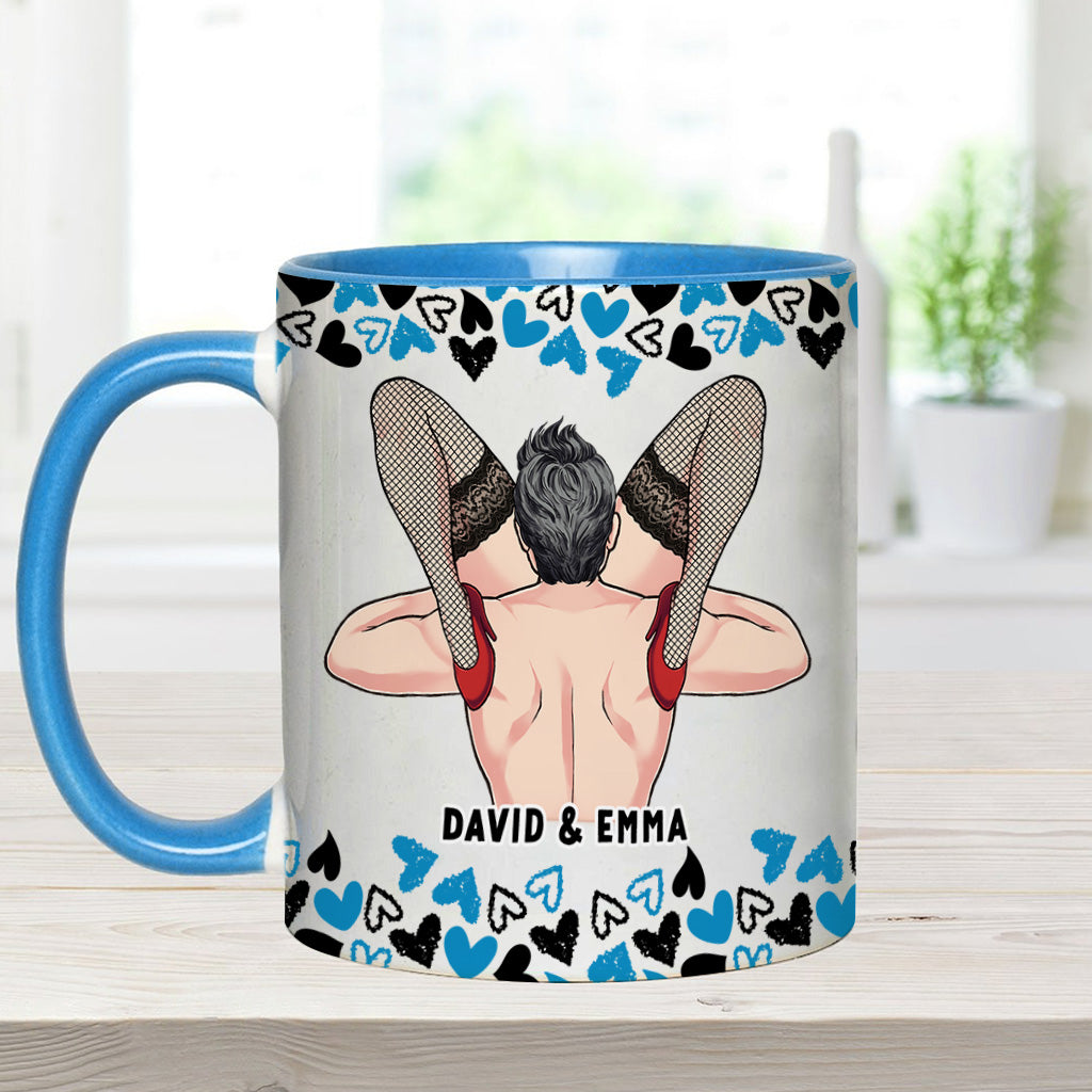 Naughty I Love Your Face - Personalized Couple Accent Mug