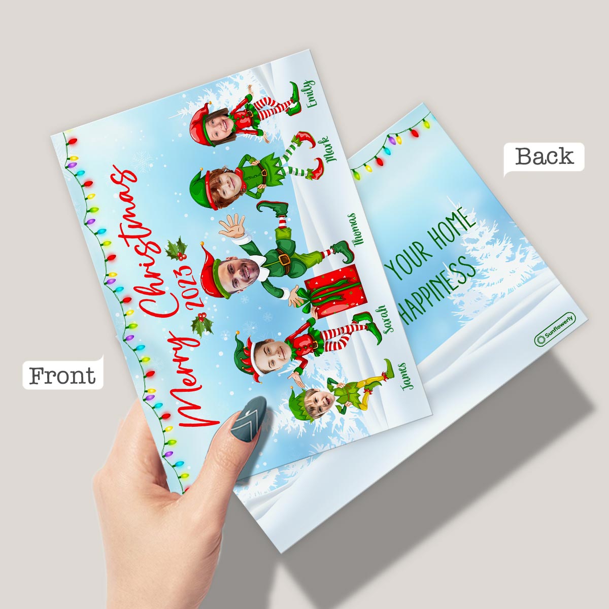 Merry Christmas - Personalized Family Greeting Card