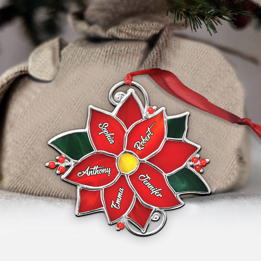 Family Christmas Flower - Personalized Family Ornament