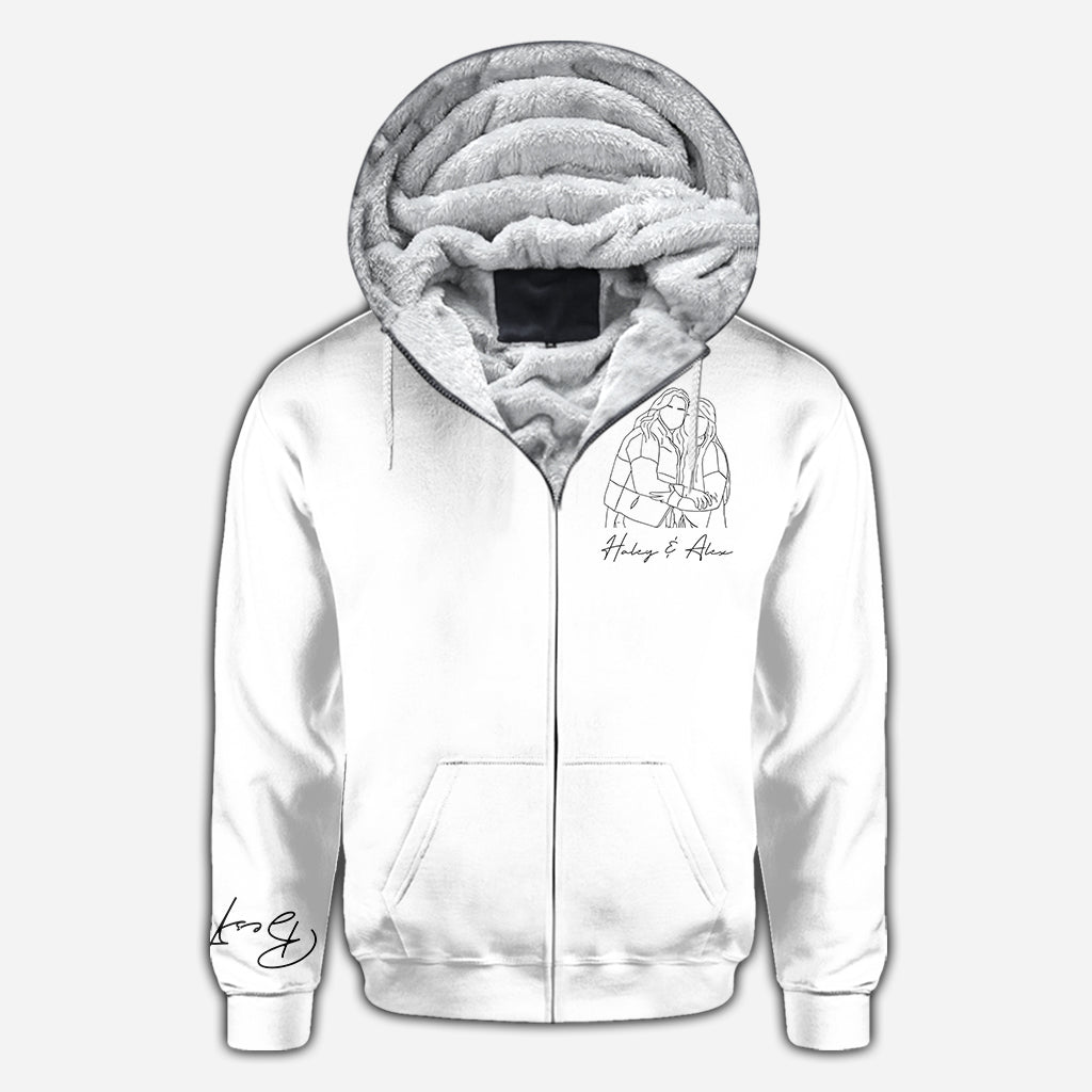 Besties Line Art - Personalized Bestie All Over Shirt