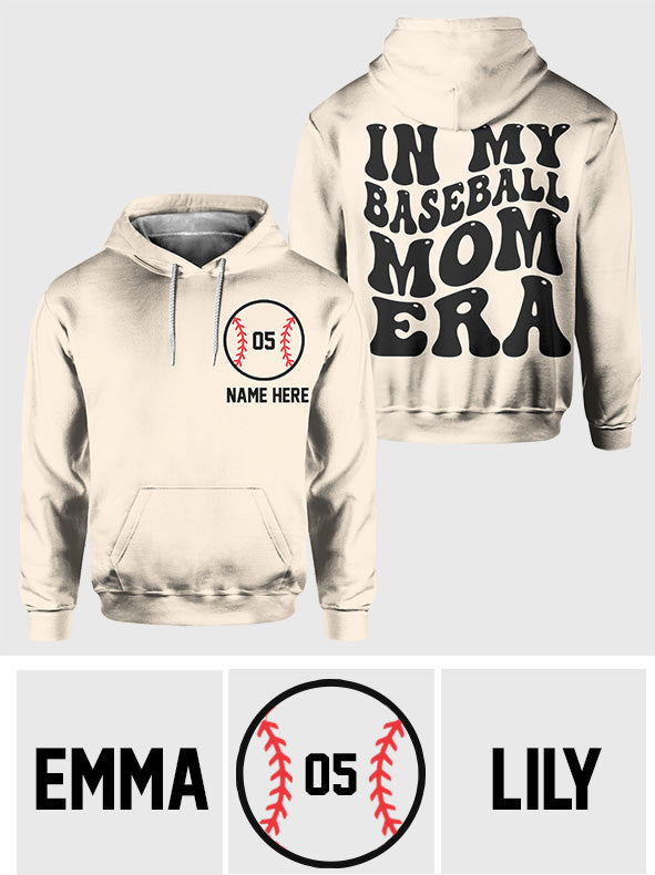 In My Baseball Mom Era - Personalized Baseball All Over Shirt