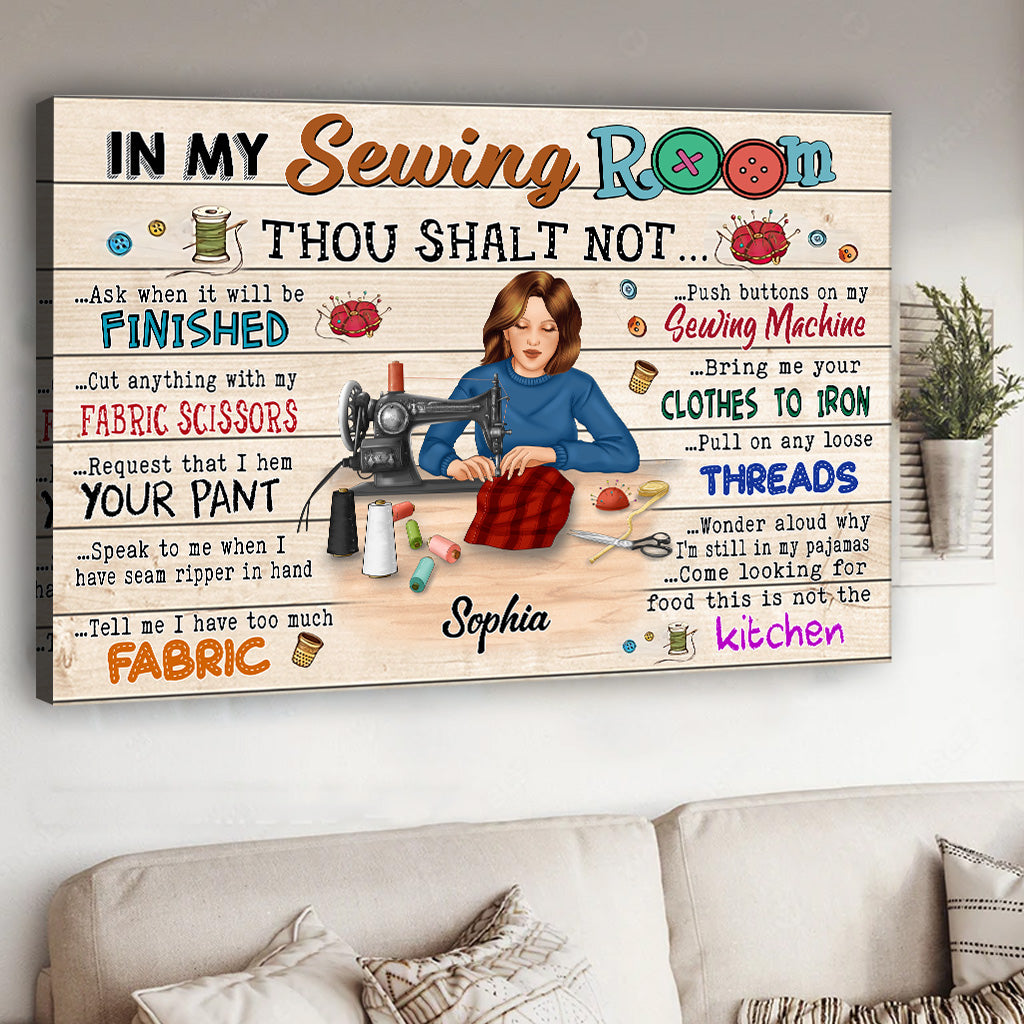 My Sewing Room - Personalized Sewing Canvas And Poster