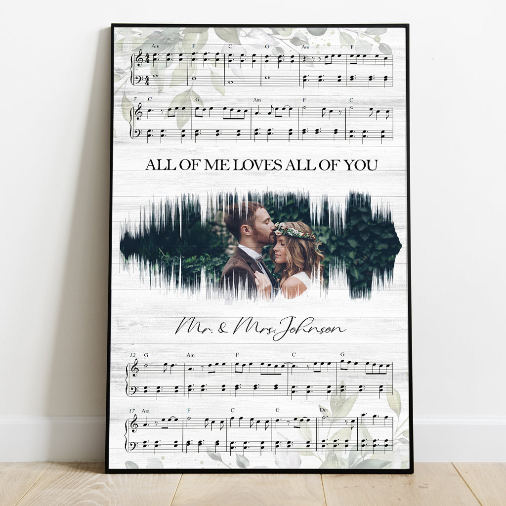 All Of Me Loves All Of You - Personalized Husband And Wife Canvas And Poster