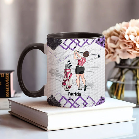 Golf Instruction - Golf gift for her, girlfriend, wife, daughter - Personalized Accent Mug