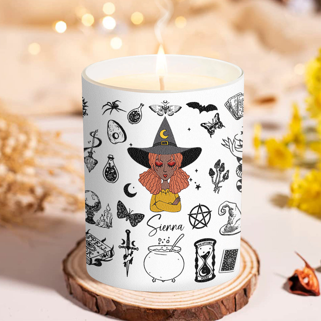 Buckle Up Buttercup - Personalized Witch Candle With Wooden Lid