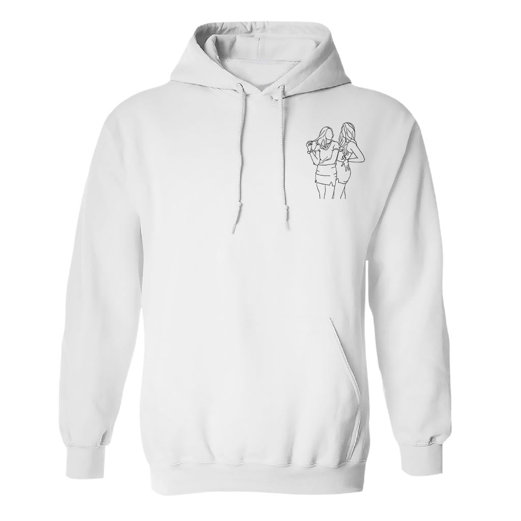 Custom Line Art - Personalized Daughter Embroidered Hoodie