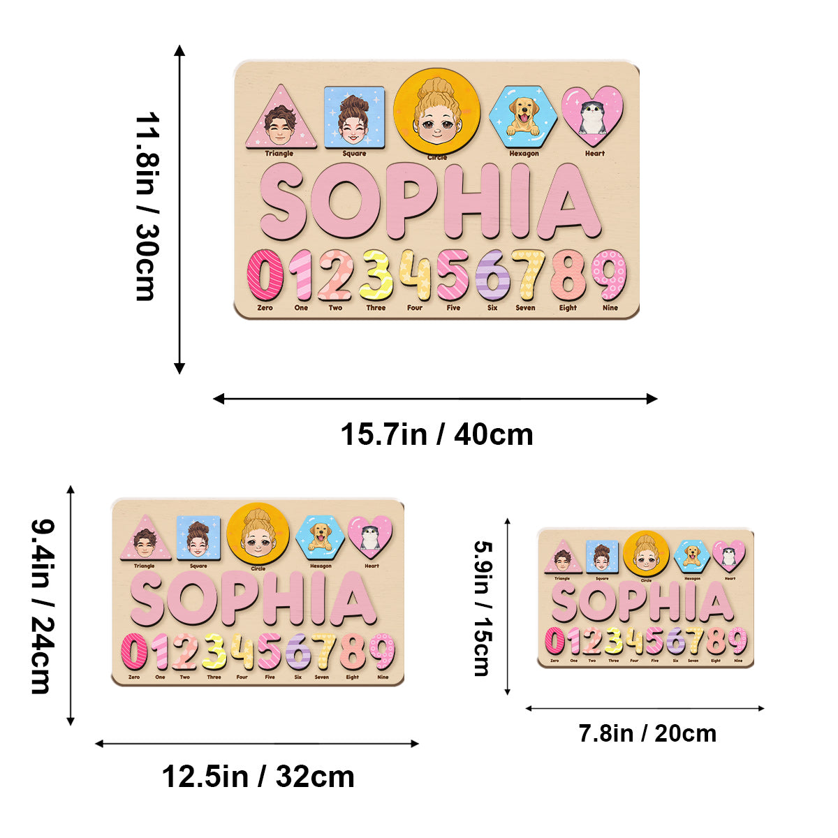 Algebraic Wooden Name Puzzle - Personalized Kid Name Puzzle