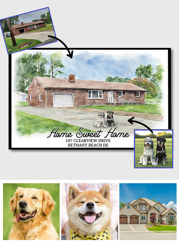 Home Sweet Home - Personalized Housewarming Canvas And Poster