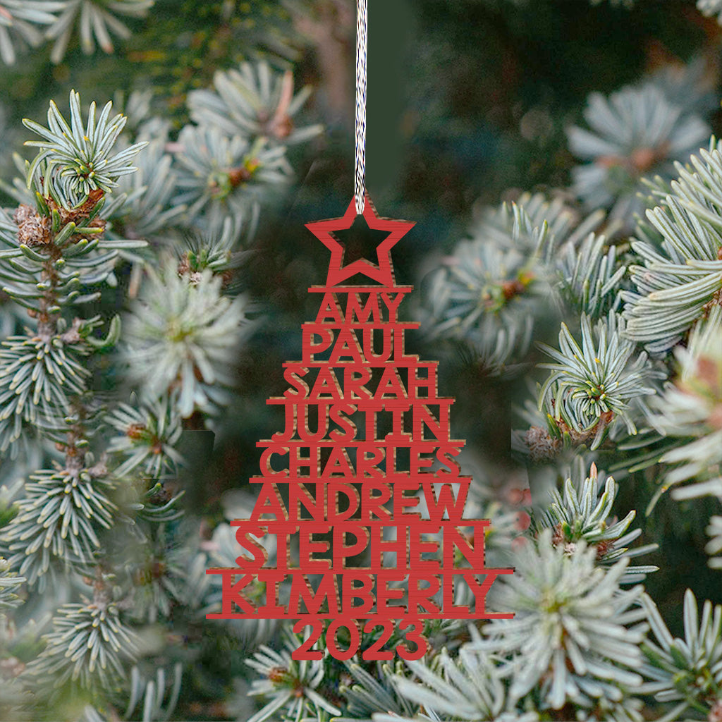 Custom Name Christmas Tree - Personalized Family Ornament